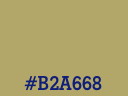 Color swatch of #B2A668.